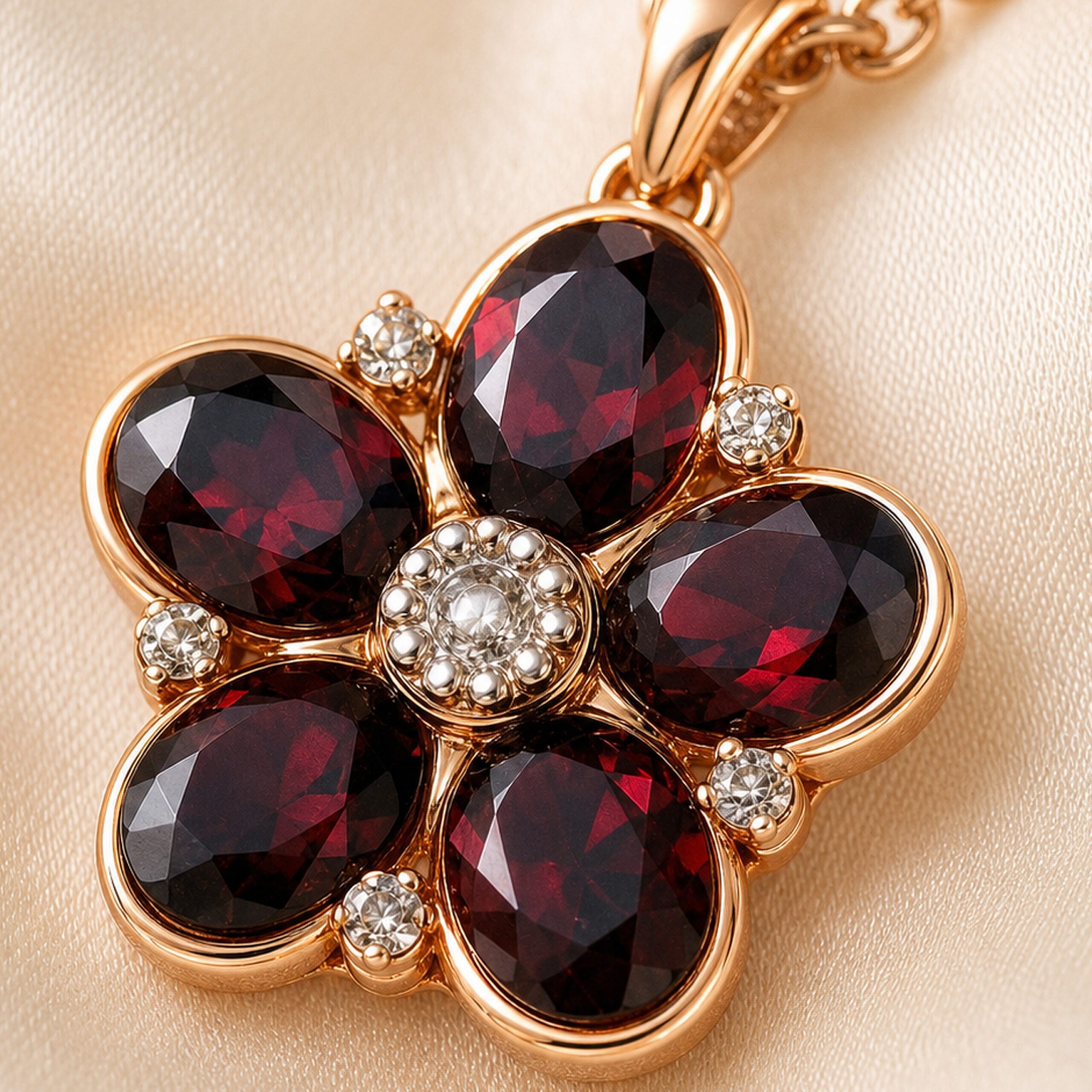 Rose Gold & Garnet Necklace - Image 3