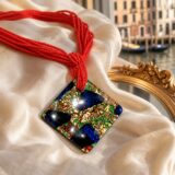 Large Square On Longer Perle Necklace