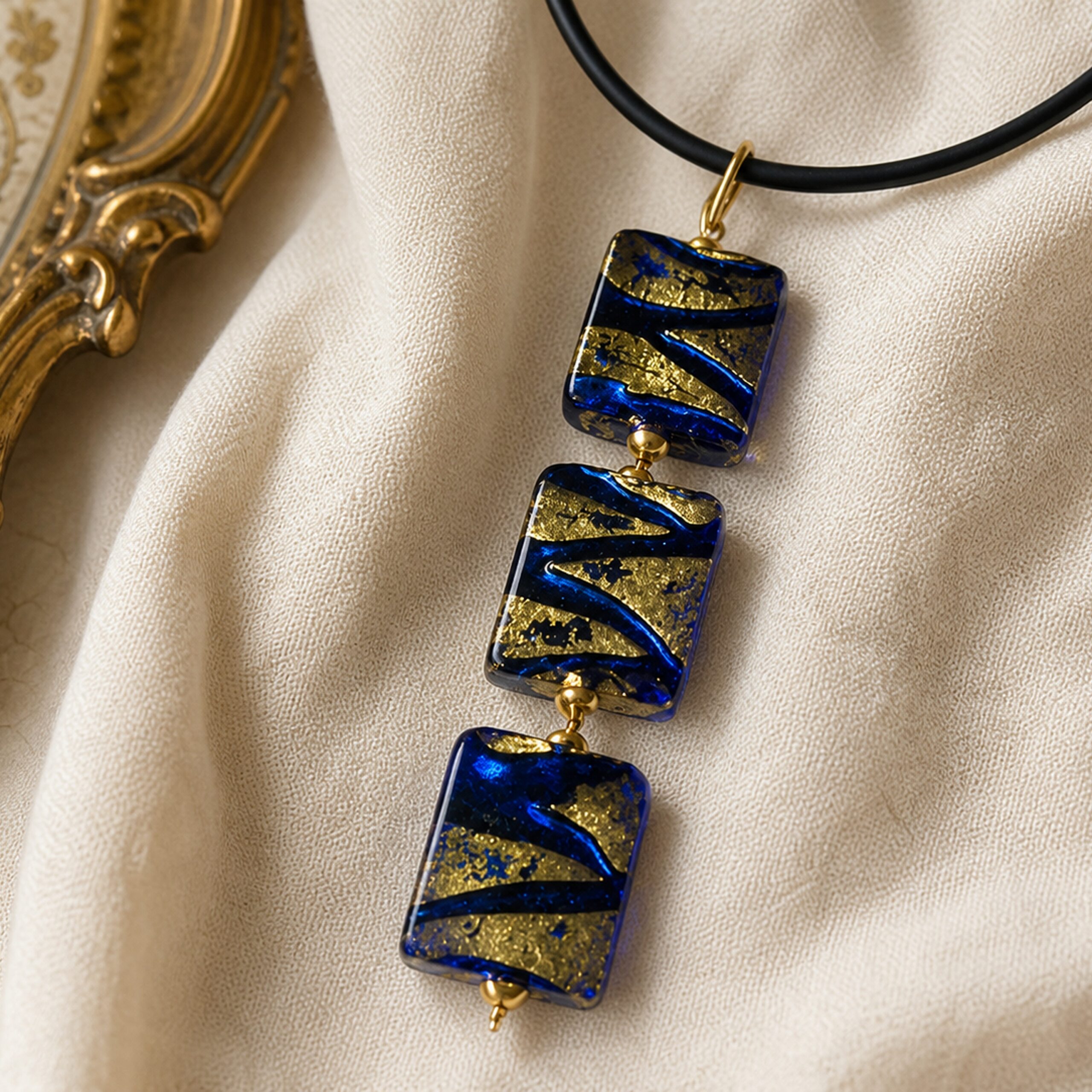 Triple Drop Cubes Necklace - Image 2