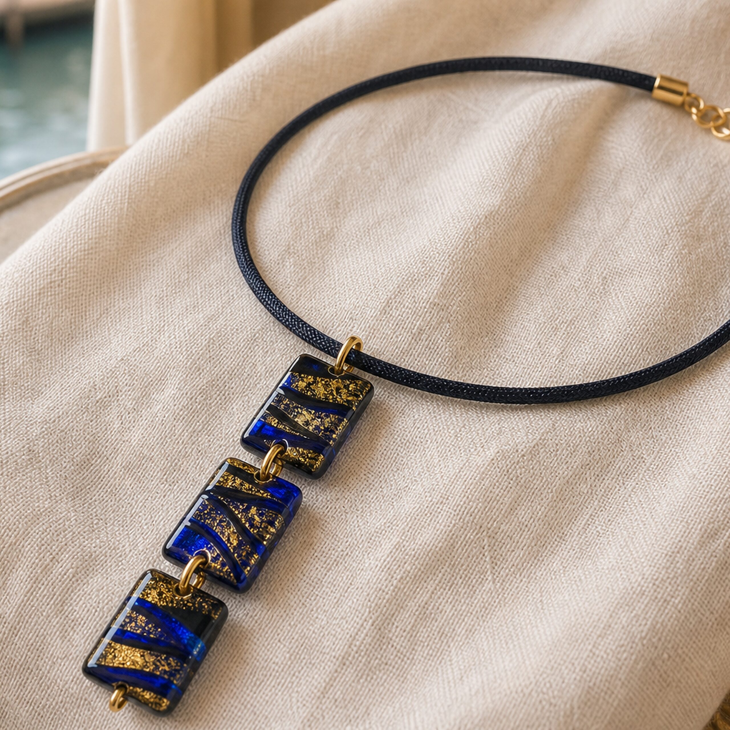 Triple Drop Cubes Necklace - Image 6
