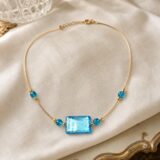 Rectangle Flat Gold Necklace