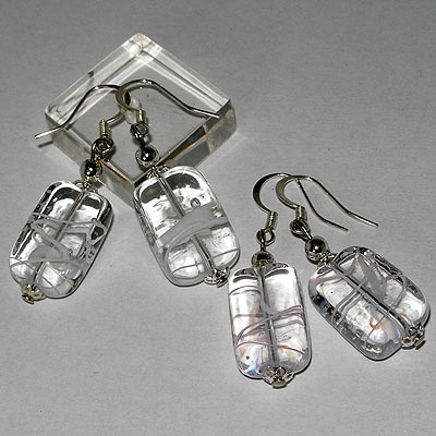 Rectangle Earrings with Filigree - Image 2