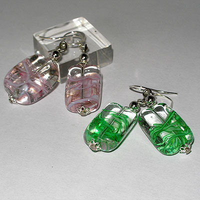 Rectangle Earrings with Filigree - Image 3