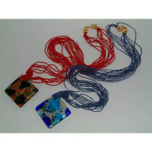 Large Square On Longer Perle Necklace - Image 3