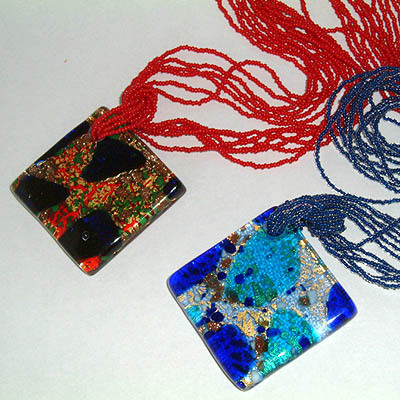 Large Square On Longer Perle Necklace - Image 4