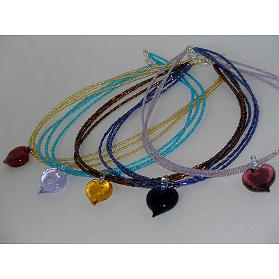 Triple Necklace With Plain Heart Pendant - Image 3