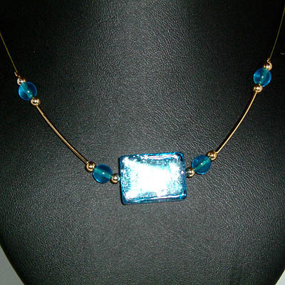 Rectangle Flat Gold Necklace