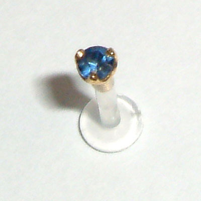 Screw Fit BioFLEX Labret with Blue Sapphire