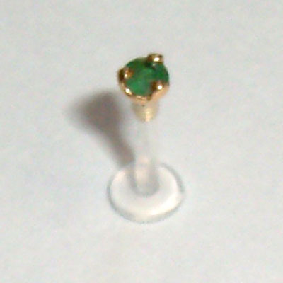 Screw Fit BioFLEX Labret with Emerald