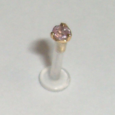Screw Fit BioFLEX Labret with Pink Sapphire